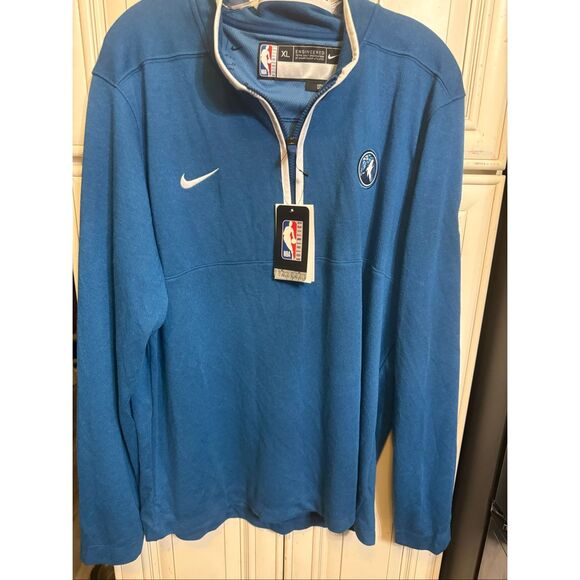 Nike Men's Dri-Fit NBA Timberwolves 1/2 Zip City Edition Pullover Blue XL NWT - Picture 1 of 16